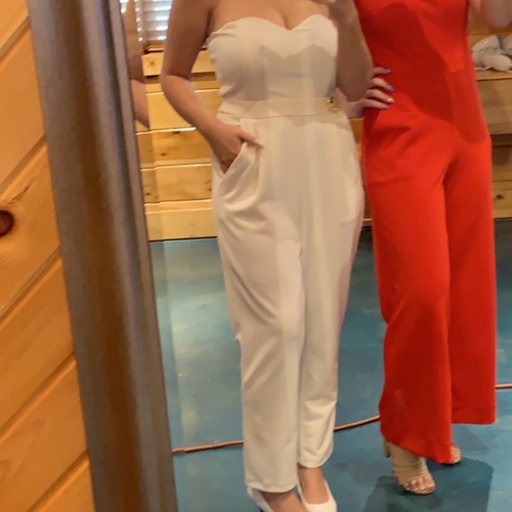White Express Sweetheart Jumpsuit (size 4)
